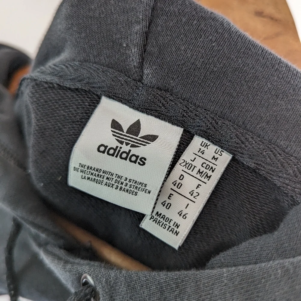 Adidas Hoodie Women Medium Black Vocal Cropped Hoodie Ash Pearl Originals - Picture 3 of 10